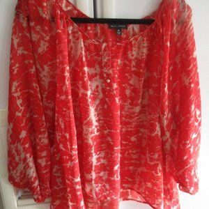 Willi smith blouse tunic artsy easycare M
